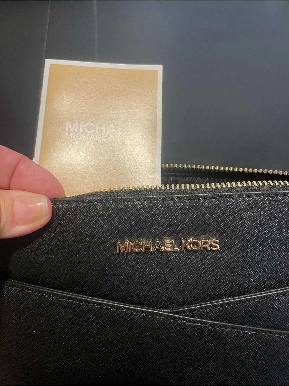 Michael Kors Black Crossbody with Gold Hardware